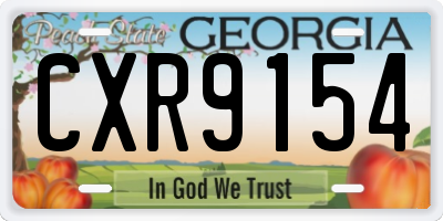GA license plate CXR9154