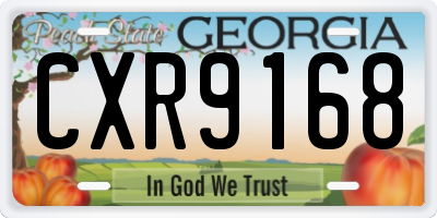 GA license plate CXR9168