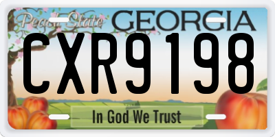 GA license plate CXR9198