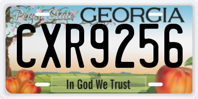 GA license plate CXR9256