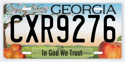 GA license plate CXR9276