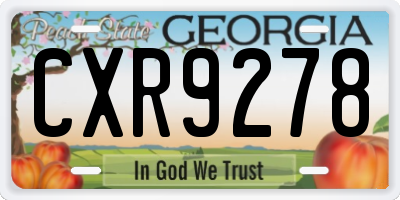 GA license plate CXR9278