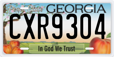 GA license plate CXR9304