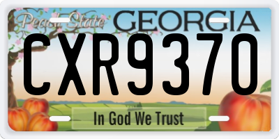 GA license plate CXR9370