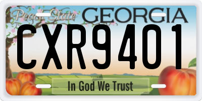 GA license plate CXR9401