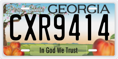 GA license plate CXR9414