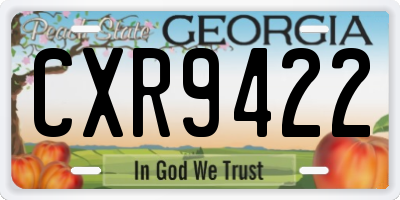 GA license plate CXR9422