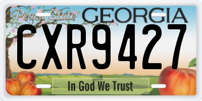 GA license plate CXR9427