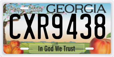 GA license plate CXR9438