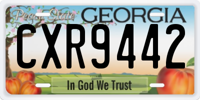 GA license plate CXR9442