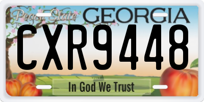 GA license plate CXR9448