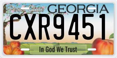 GA license plate CXR9451