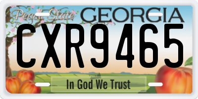GA license plate CXR9465