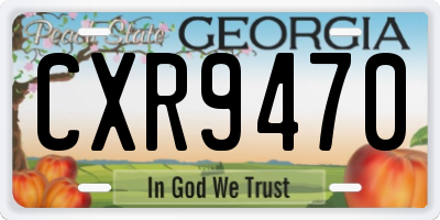 GA license plate CXR9470