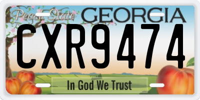 GA license plate CXR9474