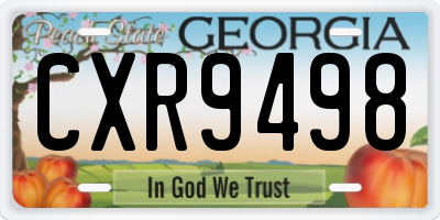 GA license plate CXR9498