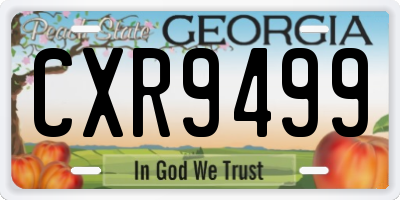GA license plate CXR9499