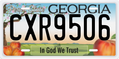 GA license plate CXR9506