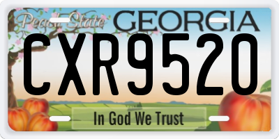 GA license plate CXR9520