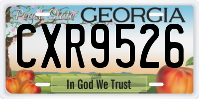 GA license plate CXR9526