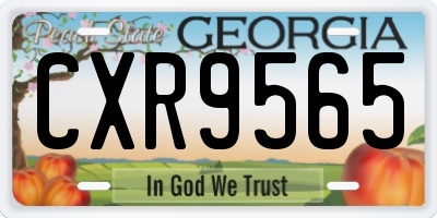 GA license plate CXR9565
