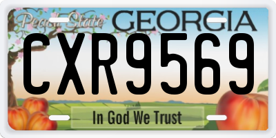 GA license plate CXR9569