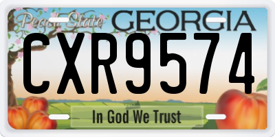 GA license plate CXR9574