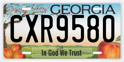 GA license plate CXR9580