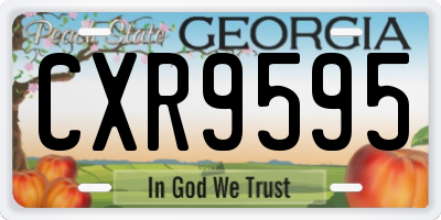 GA license plate CXR9595