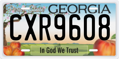 GA license plate CXR9608