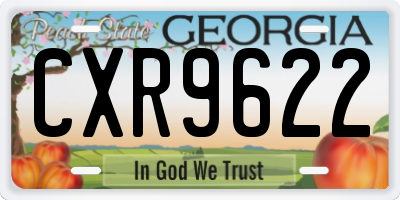 GA license plate CXR9622