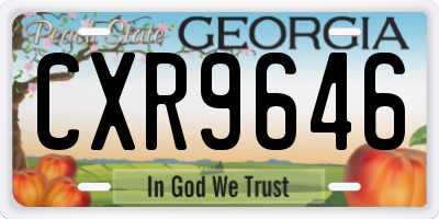 GA license plate CXR9646