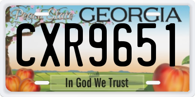 GA license plate CXR9651