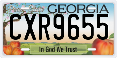 GA license plate CXR9655