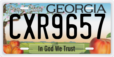 GA license plate CXR9657