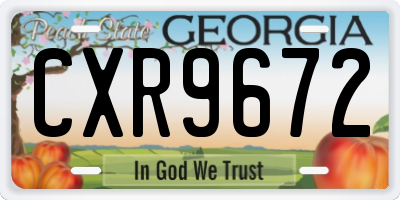 GA license plate CXR9672