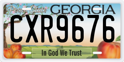 GA license plate CXR9676