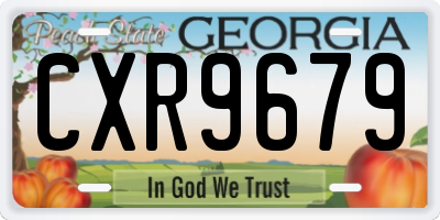 GA license plate CXR9679