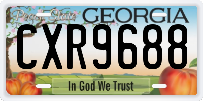 GA license plate CXR9688