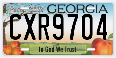 GA license plate CXR9704