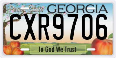 GA license plate CXR9706