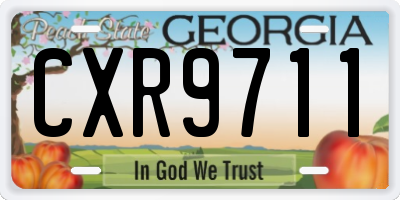 GA license plate CXR9711