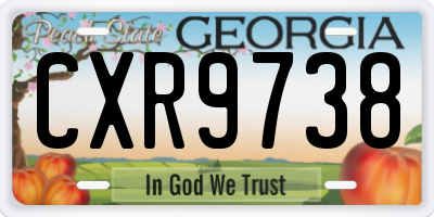 GA license plate CXR9738