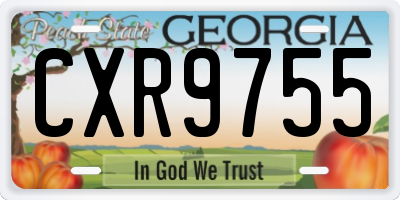 GA license plate CXR9755