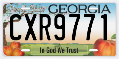 GA license plate CXR9771