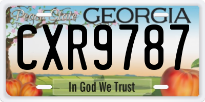 GA license plate CXR9787
