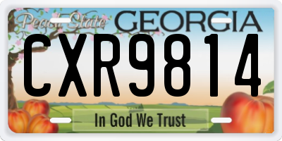 GA license plate CXR9814