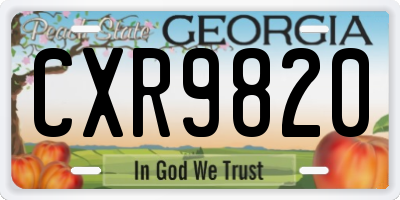 GA license plate CXR9820