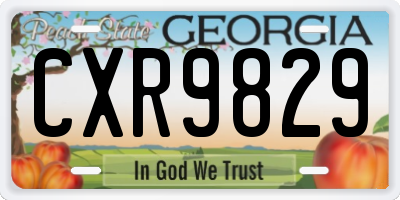 GA license plate CXR9829