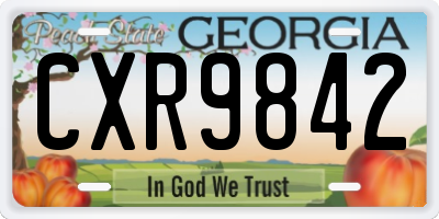 GA license plate CXR9842